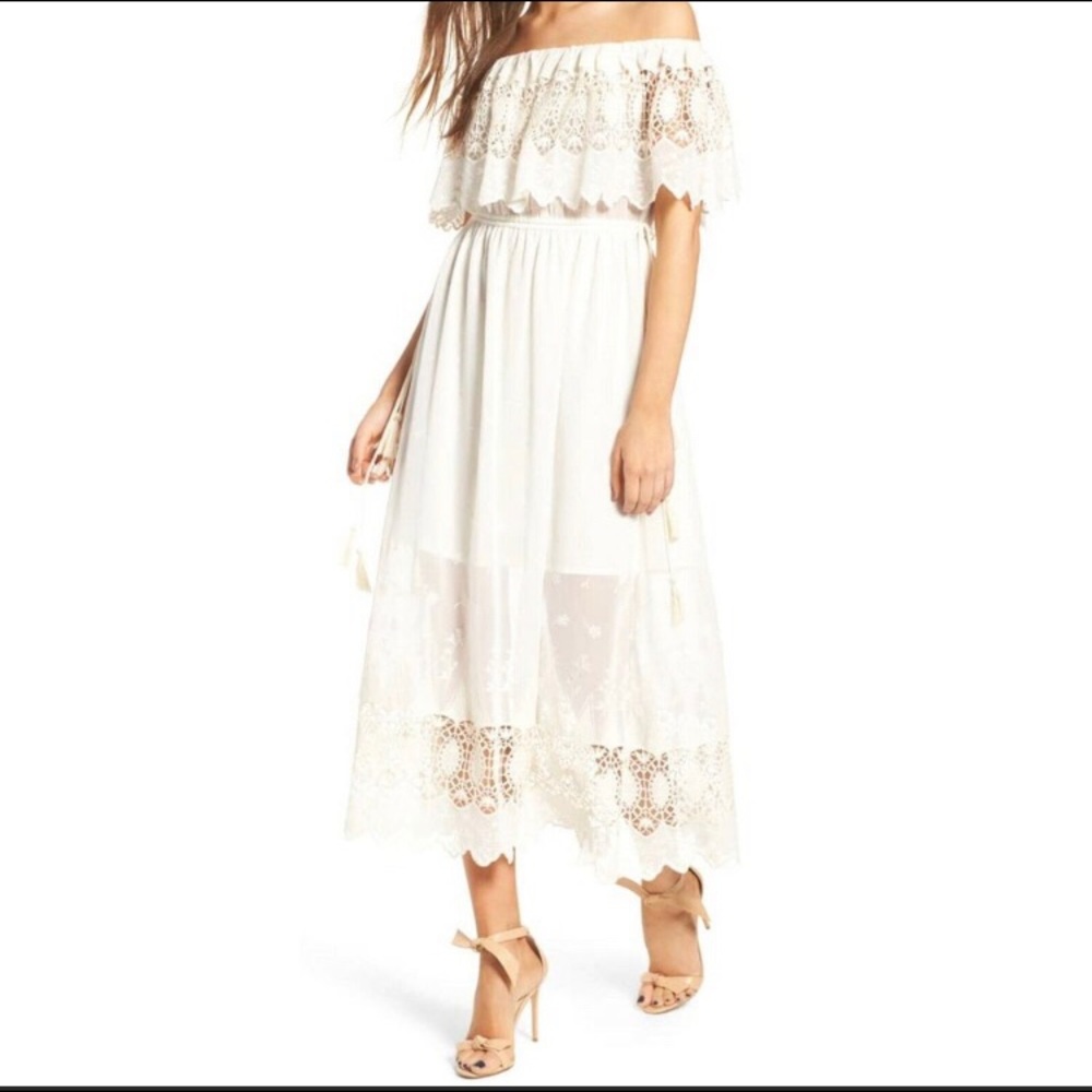 Astr the Label dress Tatiana off the shoulder Sz S - Picture 2 of 13